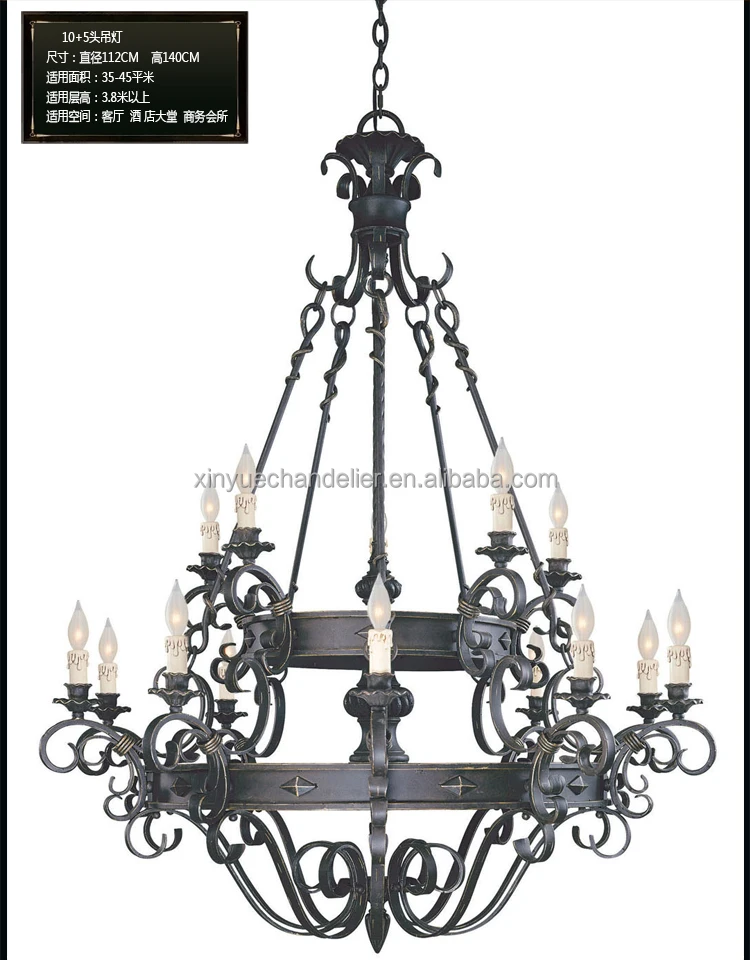 American Rustic Lamps Retro Bronze Chandelier Wrought Iron Chandelier Vintage Antique Gothic Hotel Chandelier Dining Candle bar