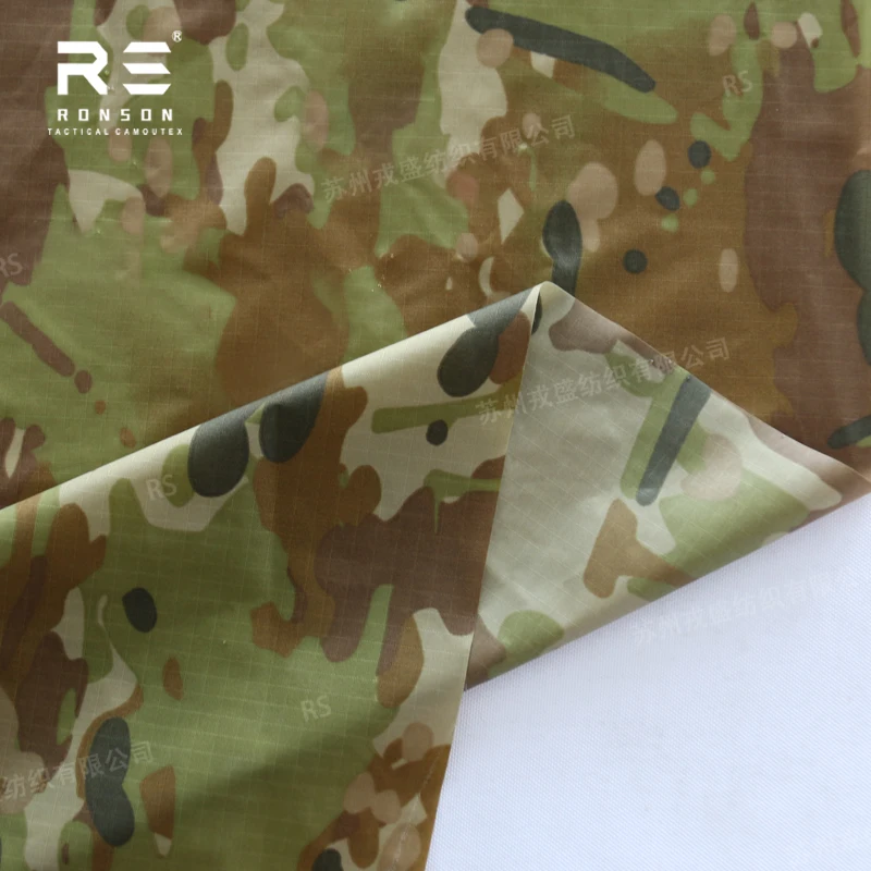 210T nylon Ripstop waterproof PU coated infrared fabric AMCU camouflage polyamide fabric for tents and ranincoats IRR treatment