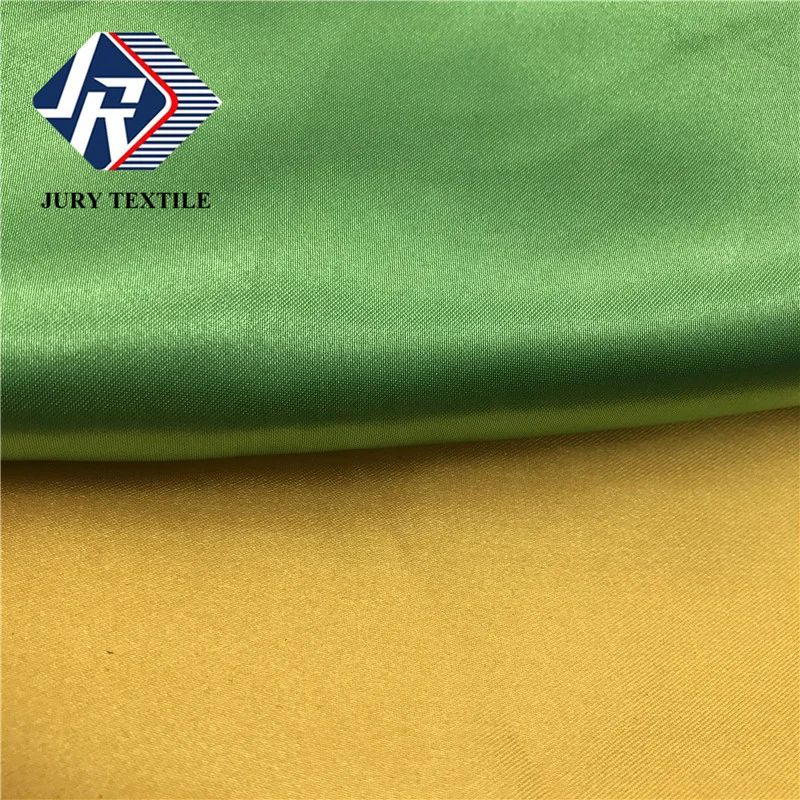 Гладкий сенсорный 50D * 75D 100% полиэстер мягкий яркий спандекс, Шелковый сатин, ткань для свадебного платья