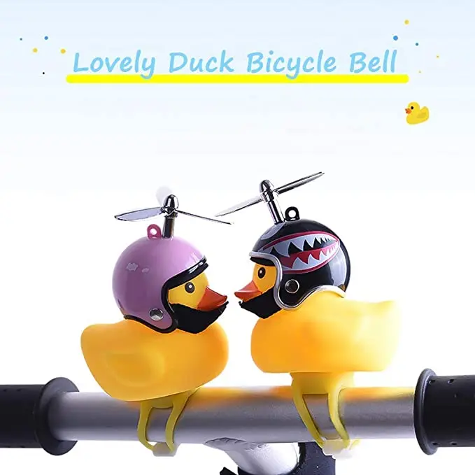 Broken Wind Riding Cycling Bicycle Yellow Small Duck Airscrew Helmet Animal Bell Toy Car Duck Bicycle Horn