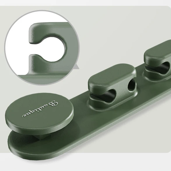 Charging Cable Organizer Desktop Storage Holder silicone Data Wire Fixing Device Self-adhesive Wire Winder Wire Clip