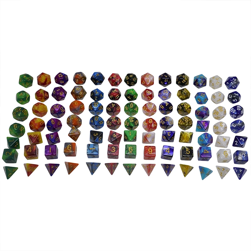 Rpg Dice Set Cool Mix-color Dice of 7PCS/ Set Dnd Cube Games Dice for Board Game/ Role Playing Game for Gift Dnd Rpg