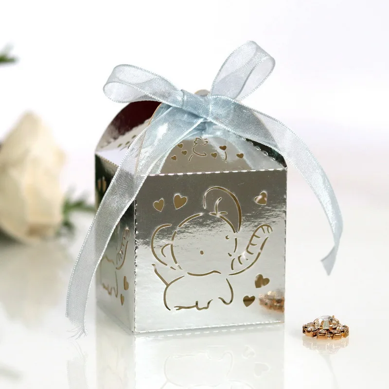 Elephant Laser Cut Paper Wedding Box Candy Sweet Favor Box For Chocolate