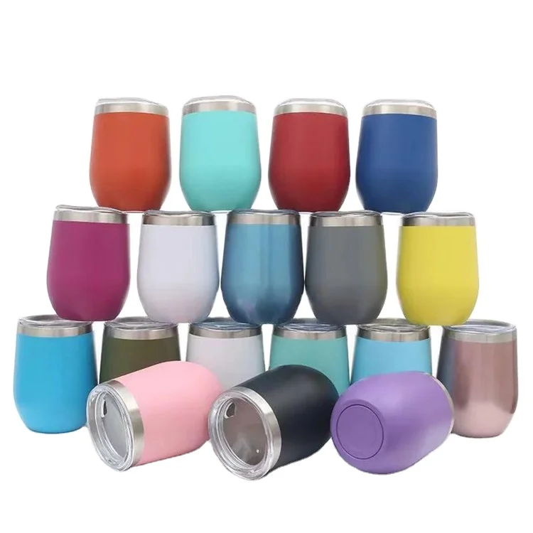 Wholesale 12oz Wine Tumbler Wedding Gift Drink Tumbler Double Wall Insulated Wine Coffee Tumbler Cup