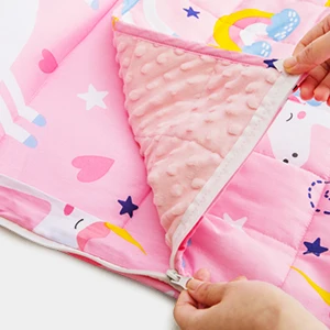 New Fashion 2 in1 Weighted Blanket Nap Mat with Carry Bag for Preschool Support Custom Name Sleeping Bag with Removable Pillow