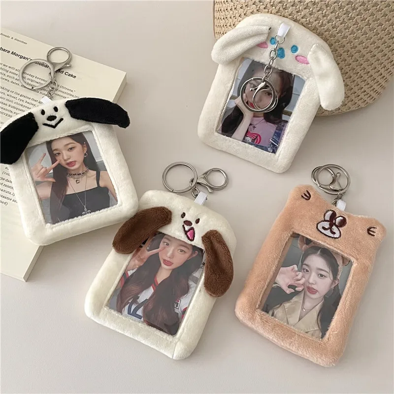 Custom plush card holder hobbies & models Korean campus cute animal meal card polaroid idol card display pendant