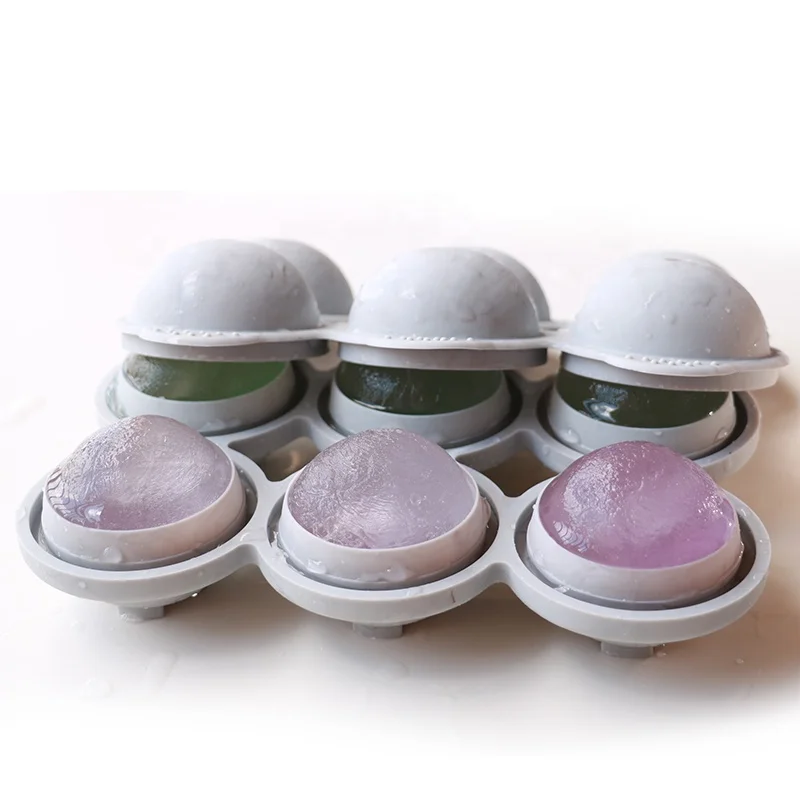 Whiskey and Cocktail Ice Ball Ice Cubes Food Grade and BPA Free Round Large Spherical Ice Cube Silicone Molds