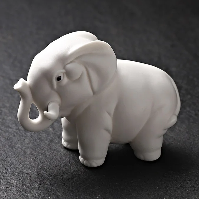 Handmade Eco-friendly Porcelain Animal Crafts Ceramic Horse Figurine Creative White Elephant Home Lucky Decoration Ceramic Horse