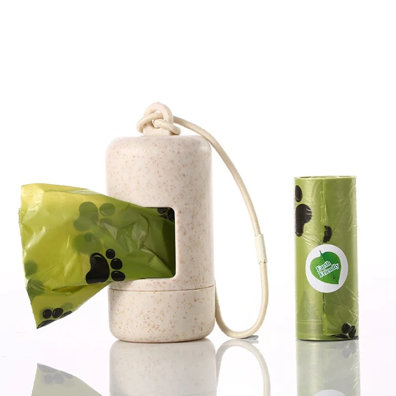 MMG Wholesale Dog Waste Bag Holder Professional Wheat Straw Compostable Custom Poop Bags Dispenser Holder