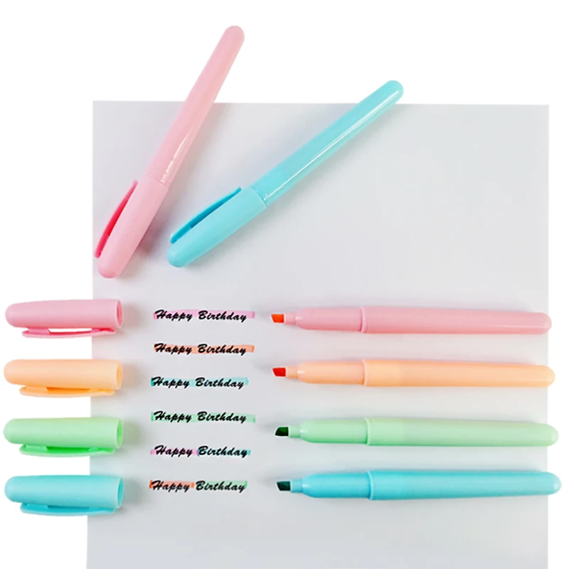 Канцелярские нетоксичные флуоресцентные маркеры разноцветные яркие для детей