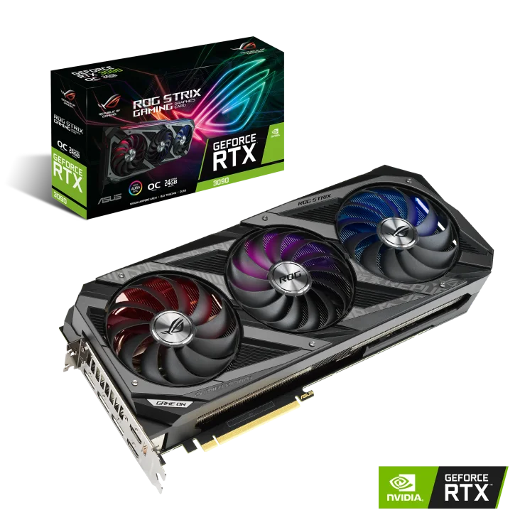  Для RTX 3090 высшее качество A SUS ROG графическая карта 24 ГБ GDDR6X 10496 ядер 19 5 Гбит/с Высококачественная с быстрой