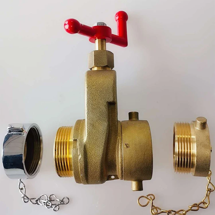 2'-1/2'FXM Hydrant Gate valve fire safety valve 300PSI red painted iron handwheel valve