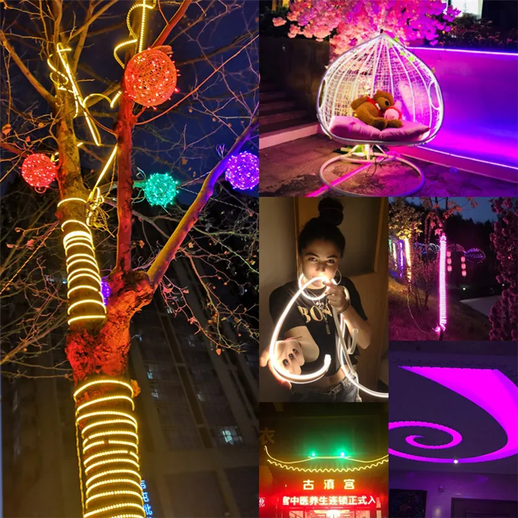 120 LED soft rope tube DIY logo holiday decoration Outdoor Dmx RGB RGBW Dmx Disco flexible 8*16mm flex led neon light