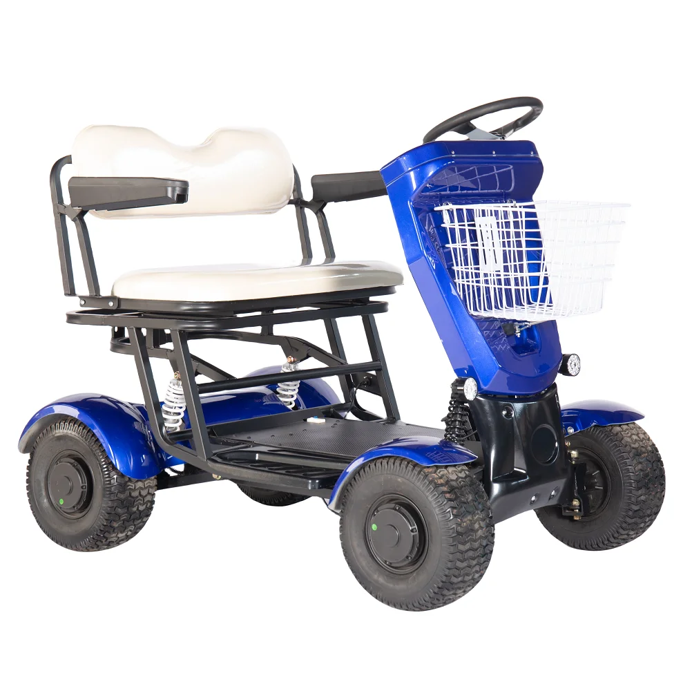lithium battery  2 seat powerful adults four wheel fat tire electric golf scooter with golf bag holder