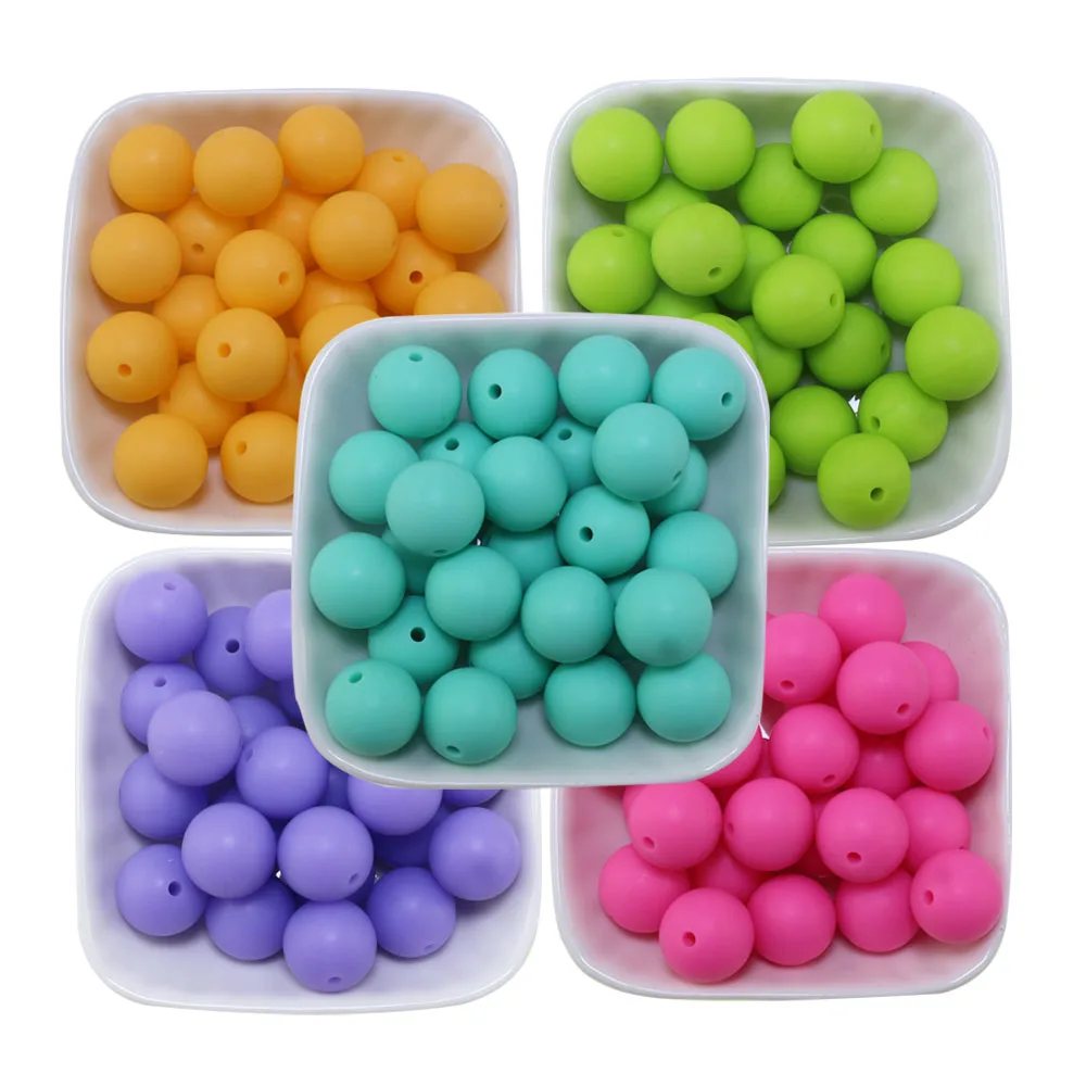 New Colors Silicone Round Loose Baby Chew Beads Focal Making Jewelry Manufacturers Bulk 20MM Silicone Beads For Pens