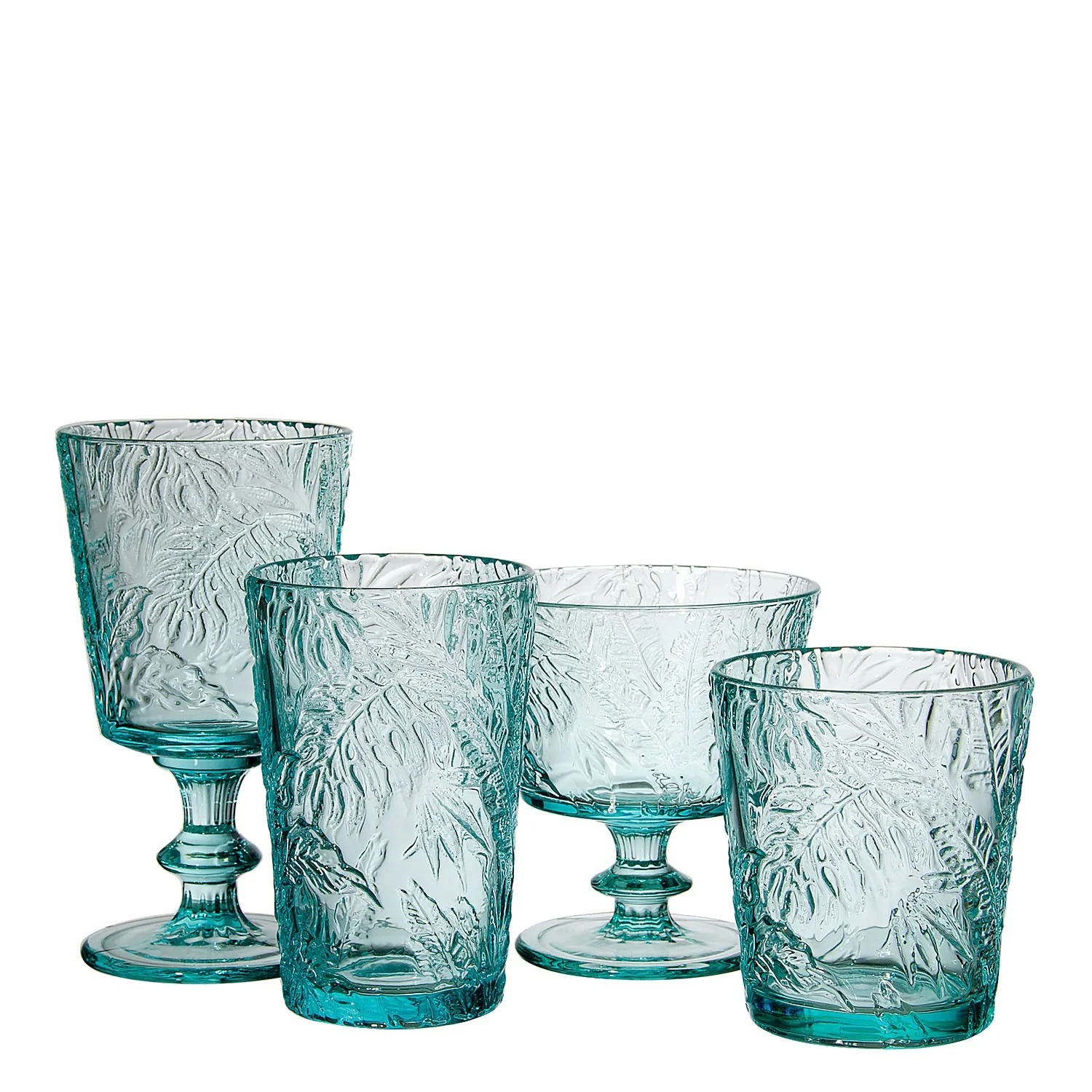 Exclusive Patented Products Tropical Storm Series Embossed Wine Glass Engraved Colored Wine Glass Set