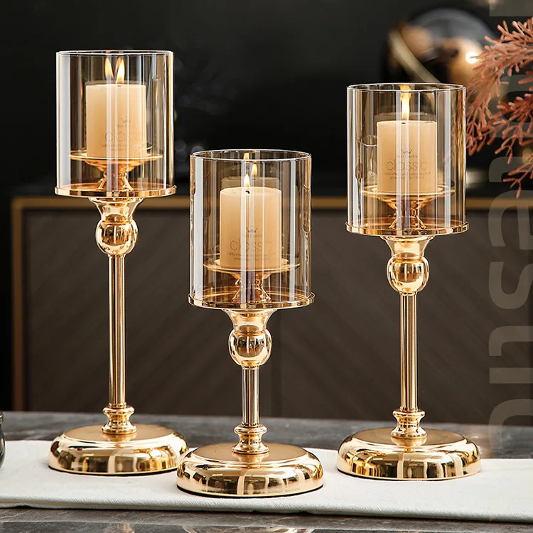 Light Luxury Gold Nordic Candlestick Decoration Romantic Candlelight Dinner Wedding Decoration Candle Holder
