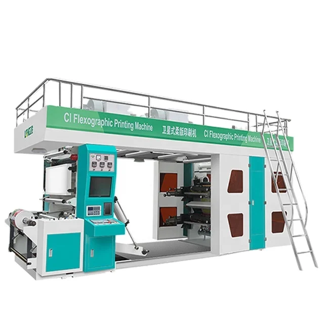 ci 2 4 6  8 colour carry paper wrapper carton aluminium foil bag packaging flexography flexographic printing machine price