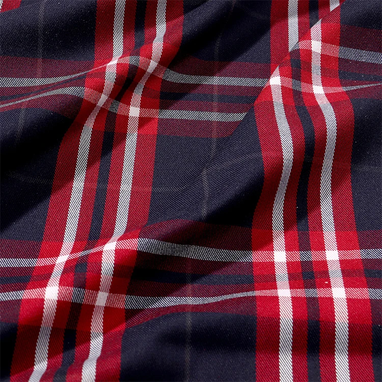 Custom Skin-friendly Woven Twill T/r Yarn Dyed Polyester Viscose Yarn Dyed Check Plaid Fabrics For School Uniforms