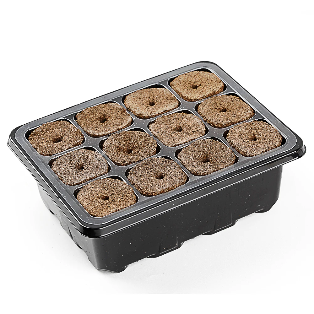 Mini Coco Coir Peat Block Planting Seed Starting Nursery Substrate Grow Sponge For Peat Fibre Seedling Pots With Hole In Bottom