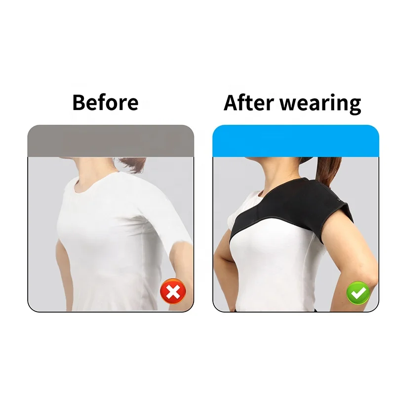 Amazon hot sale compression breathable shoulder posture support single shoulder sleeve guard neoprene back braces