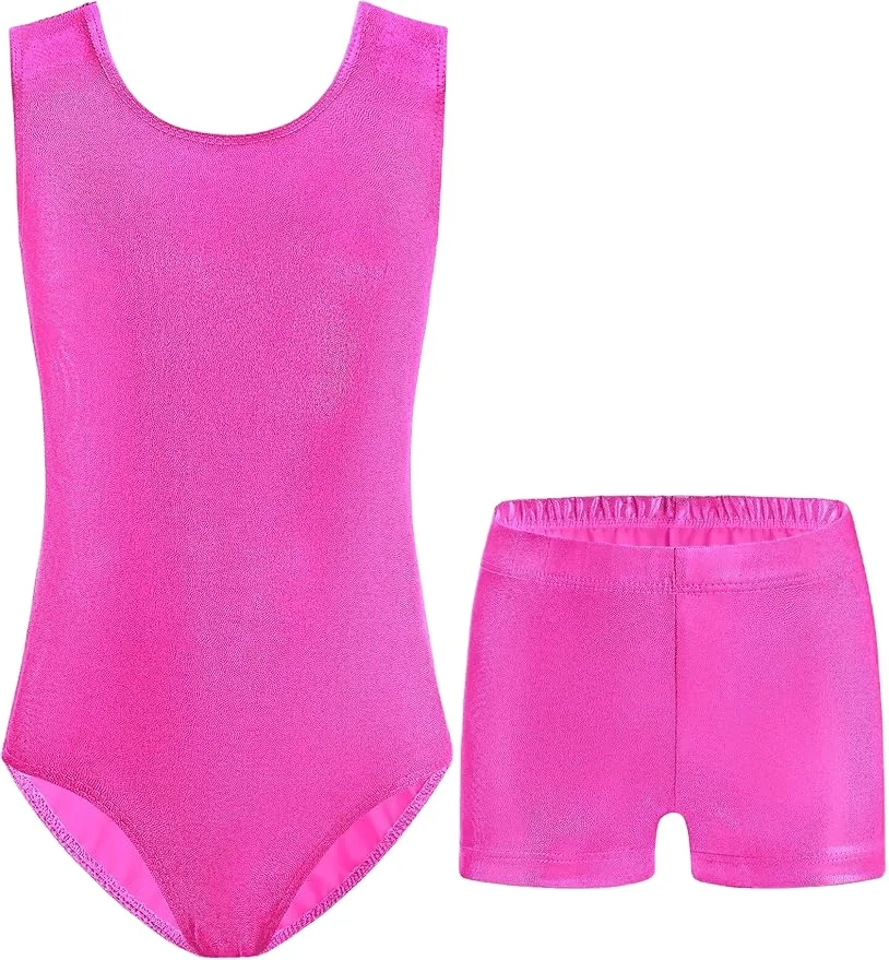 Girls Leotards for Gymnastics Outfits Sparkle Kids One-Piece Colorful Dance wear  2-12 Years Old
