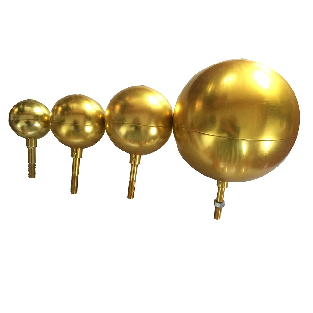 Golden Silver Flag Pole Flagpole 3 inch Ball Topper Ornament Aluminum Anodized Finish Waterproof Weatherproof 1/2 inch Spindle