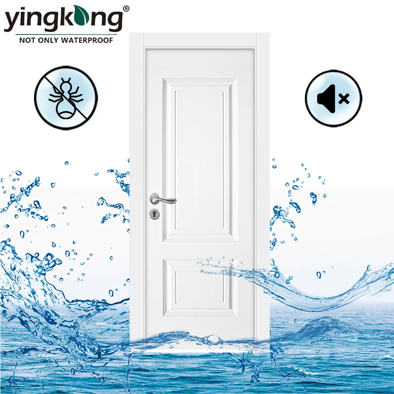 Saudi Arabia market Waterproof Anti-Dust WPC Interior PVC Film Coating WPC Door Panel with Frames