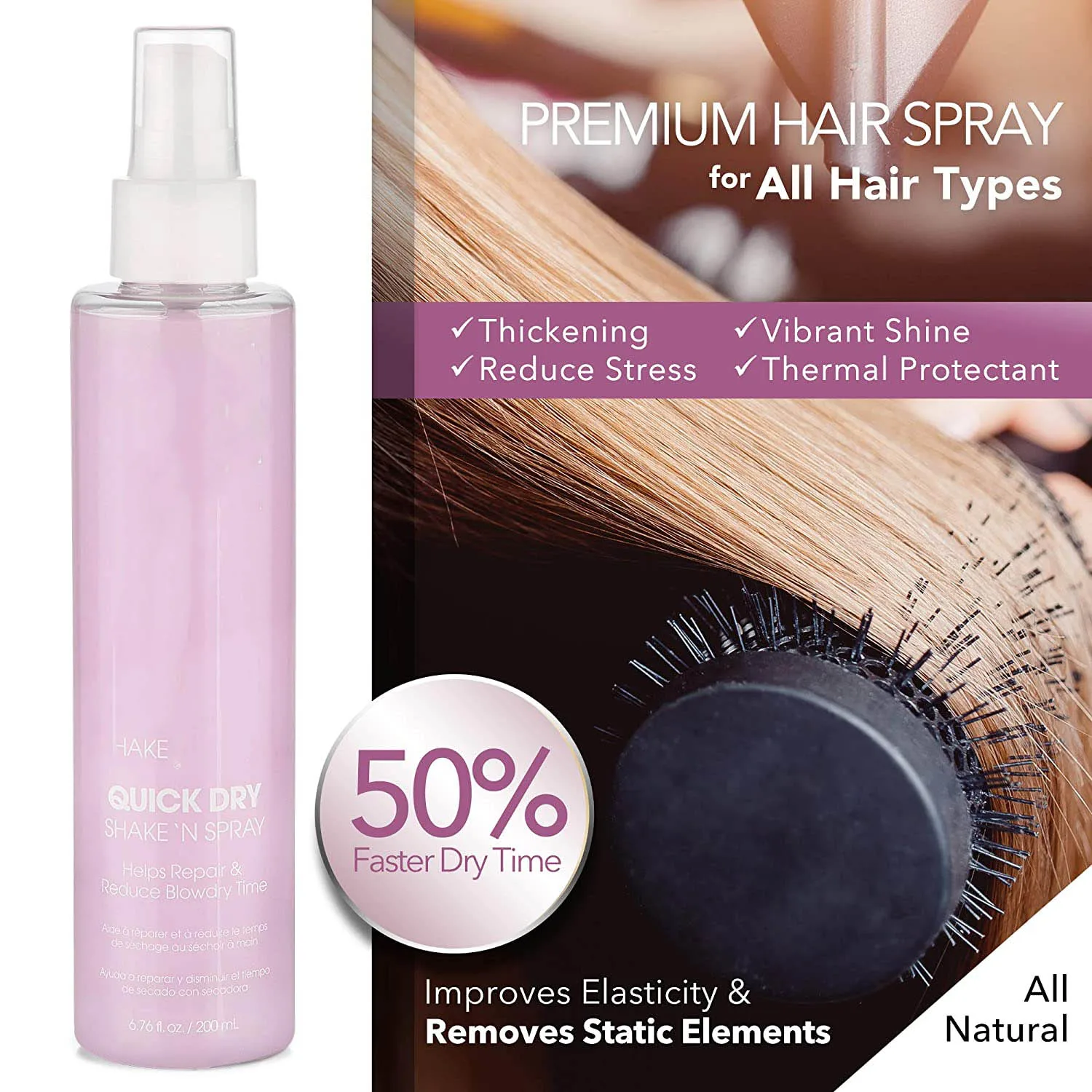 Heat Protecting Spray for Women and Men Styling Spray for All Hair Types, Premium Frizz Control Reduced Dry Time Unisex