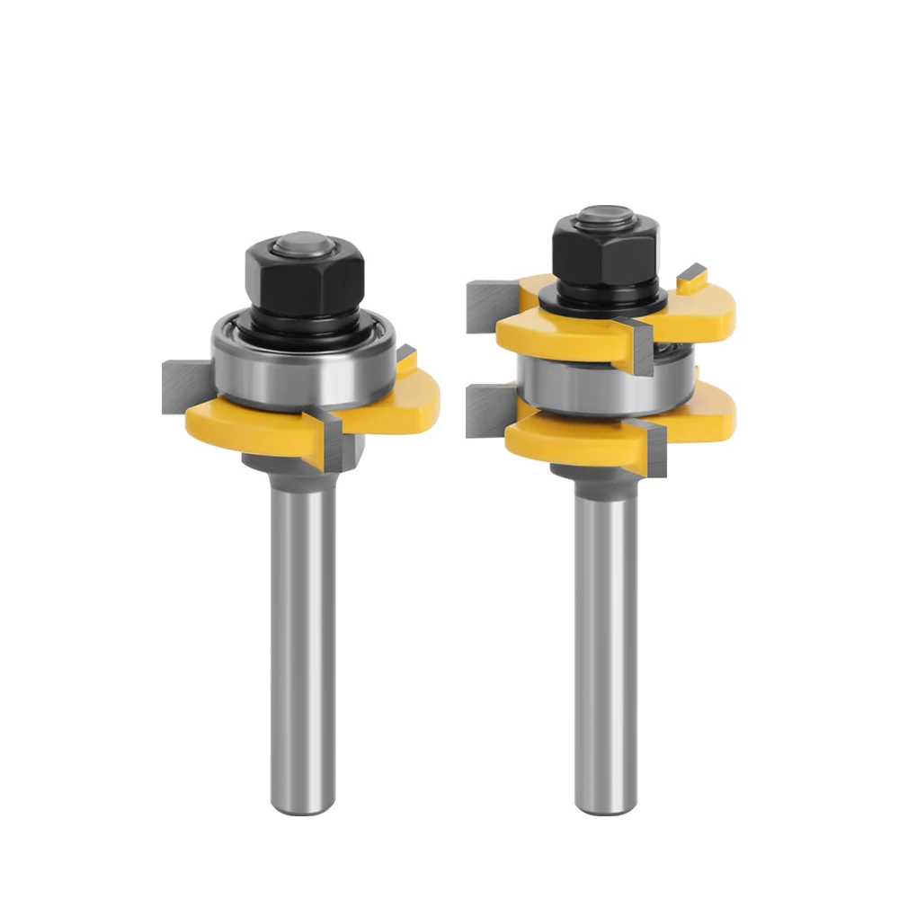 LAVIE 2 шт. Концевая фреза 8 мм хвостовик совместных собрать фрезы для контурной Обработки Концевых Фрез Т-образными пазами фреза для древесины фрезы по дереву режущие инструменты MC02121