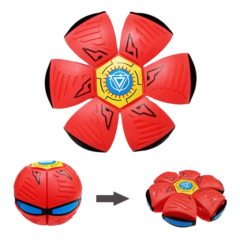Kids Outdoor Sports Round Flying Disc Transform Flying Saucer Ball Parent-Child Game Flying Disk Toy