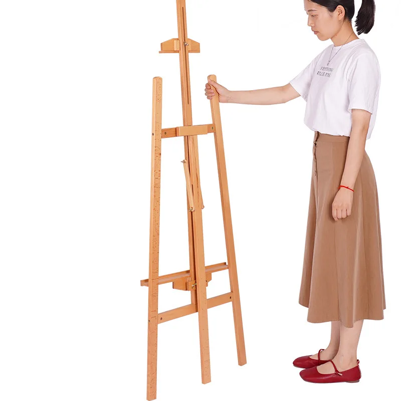 Glitter High quality Beech wood adjustable Height display art easel Wooden foldable painting stand tripod for students artist