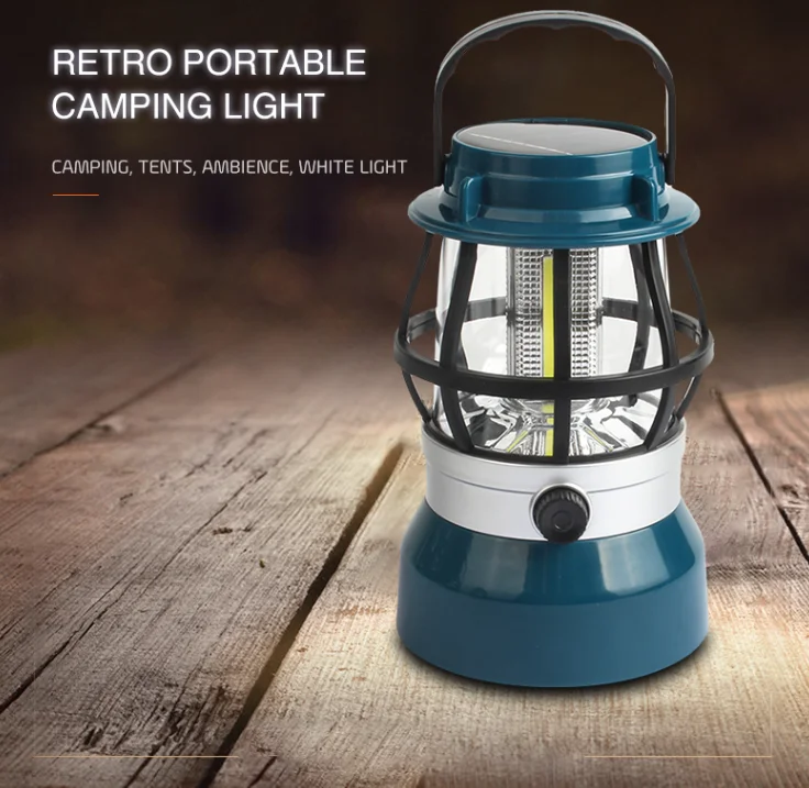 Outdoor Waterproof Dimmable Solar Powered LED Camping Light USB Rechargeable Tent Light With Flame Lights