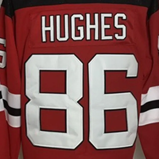 New Jersey ice hockey jersey HUGHES all stitched retro American hockey League