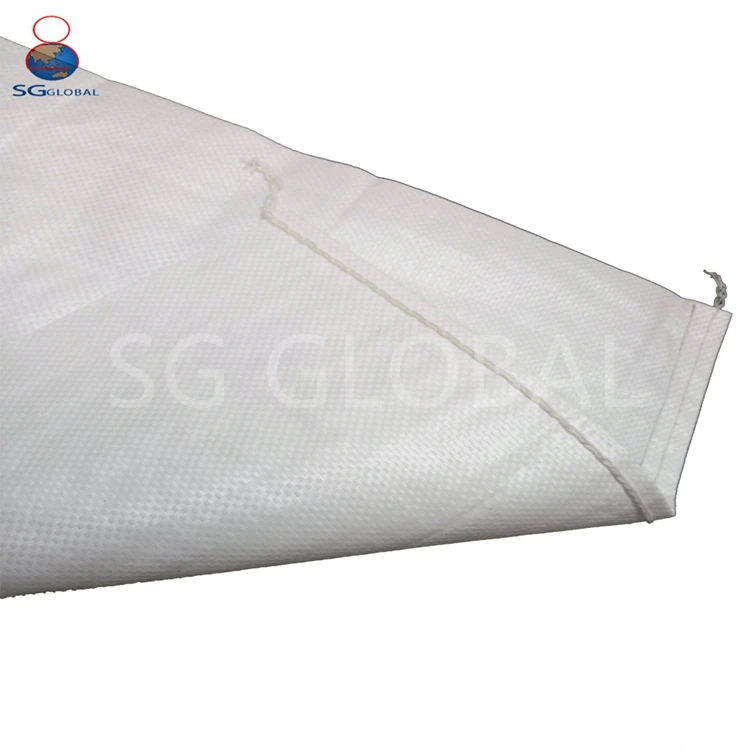 China facoty manufacture plain white pp woven sacks for rice grain 50kg