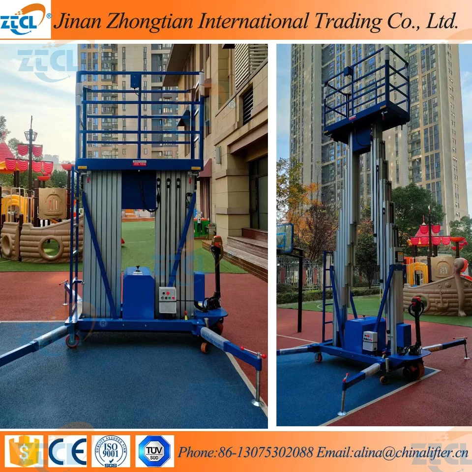 ZTCL Small Aerial Mobile One Man Scissor Lift/home Cleaning Elevator Aluminum Lift/Aerial Personal Lift-Leader