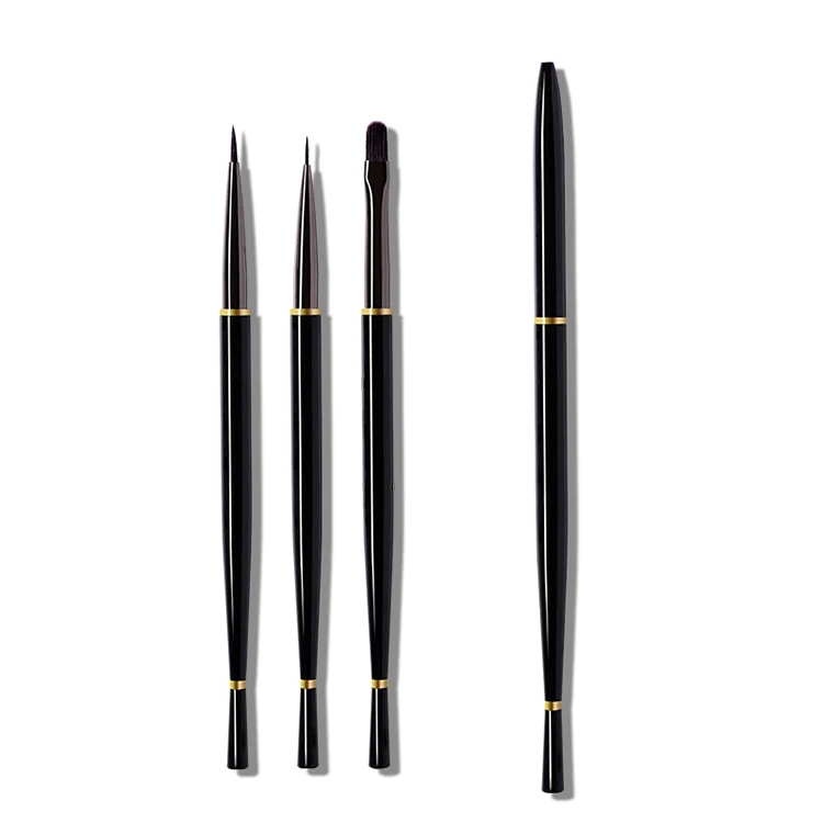 Nylon Wool+metal Rod+aluminum Tube Painted Wire Round Head Phototherapy Pen Nail Brush Tool Set