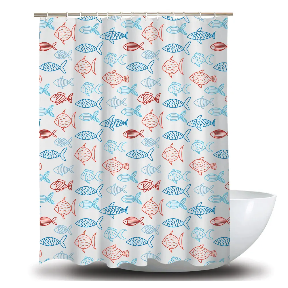 Shower Curtains Liner Transparent Matte Surface Fabric PVC Hook ,shower Curtain Strap Polyester Modern The Public Multi-color