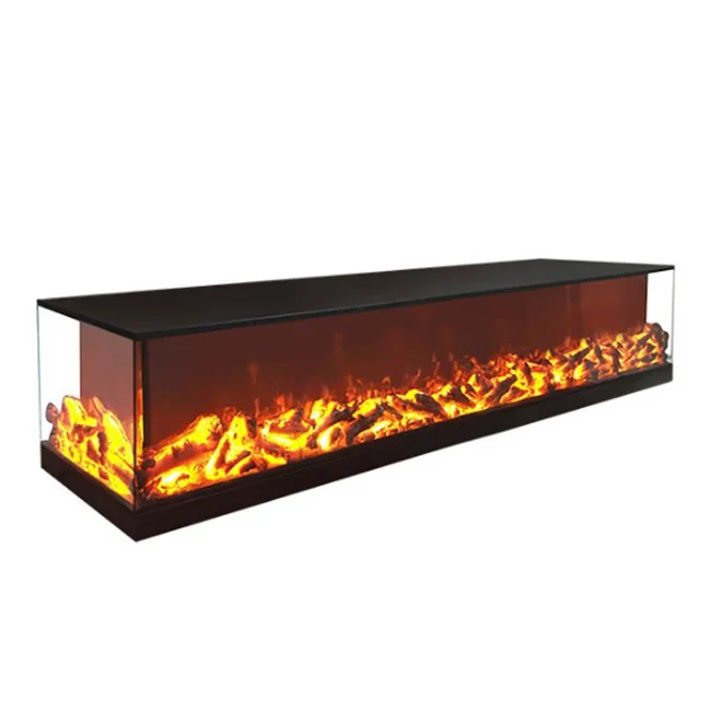 Custom L Shape Decorative Flame Double Sided Electric Fireplace 2 Sided Electric Fireplace