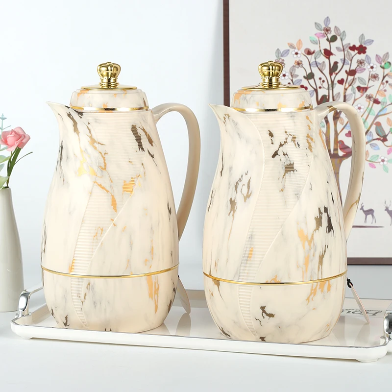 Sunlife Arabic Dallah New Arrival Plastic Body High Quality Tea Coffee Pot Pink Glass Vacuum Flask