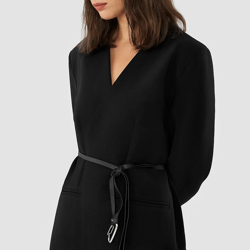 FROM ATTITUDE Wholesale OEM Femenin Business New Design Avocado Green V Neck Formal Elegant Women Office OL Commuter Blazer