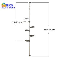 BAOYOUNI 5 Layer Flower Pot Stand Plastic Balcony Floral Planter Display Shelf Stainless Steel Adjustable Plant Holder Rack