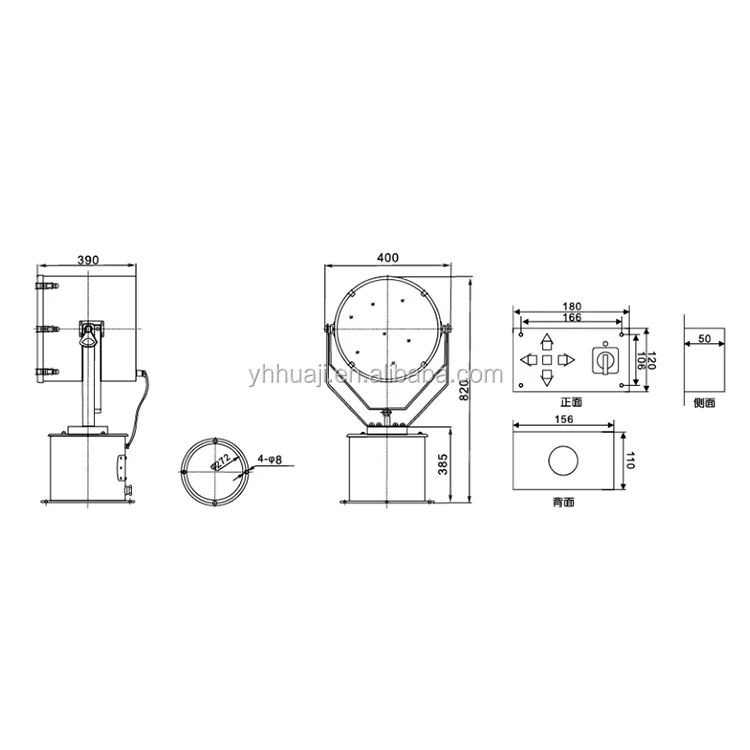 HUA JI  1000W   100 m wireless remote control searchlight TG26-A   TG27-A