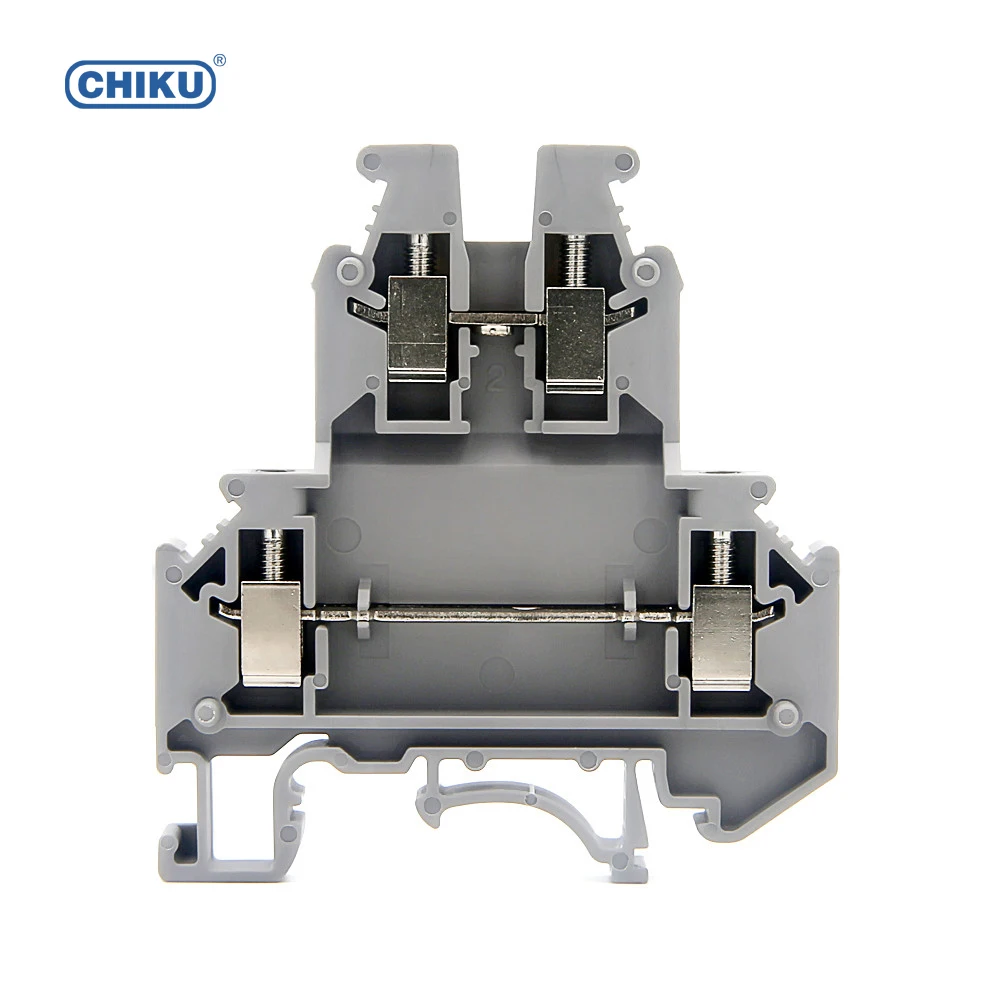 CHIKU RUKK3  Double levels terminal block Din Rail Terminal Connector Screw Clamp 600V 20A 2.5mm2