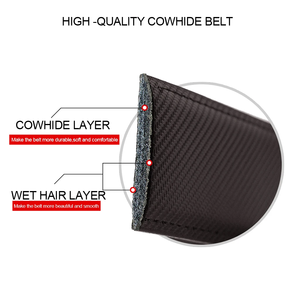2024 Wholesale Genuine Leather Belt Luxury Business Men Black Adjustable Casual Automatic Buckle Belts