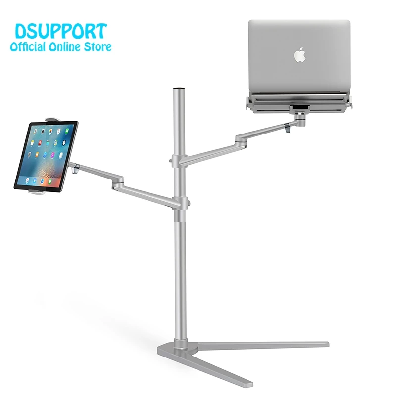 New 3 in 1 Computer Floor Stand for Laptop/Tablet PC/Smartphone Holder Height/Angle Adjustable UP-8AA