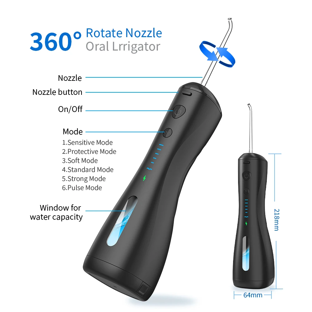 Teeth Cleaner Travel Portable 2000mAh Ultrasonic Tooth Cleaning Oral Clean Irrigator Water Flosser