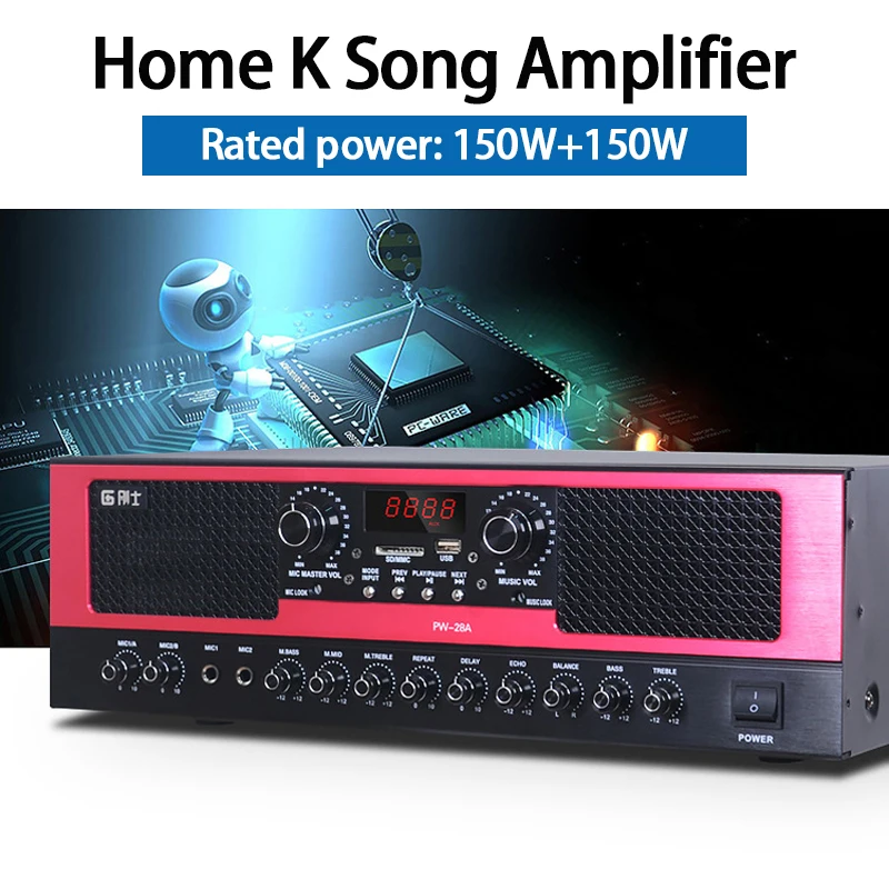 OEM ODM KYYSLB 350W*2 Digital Amplifier Professional High-power Home KTV Amplifier Blueteeth K Song Kara OK Subwoofer Audio