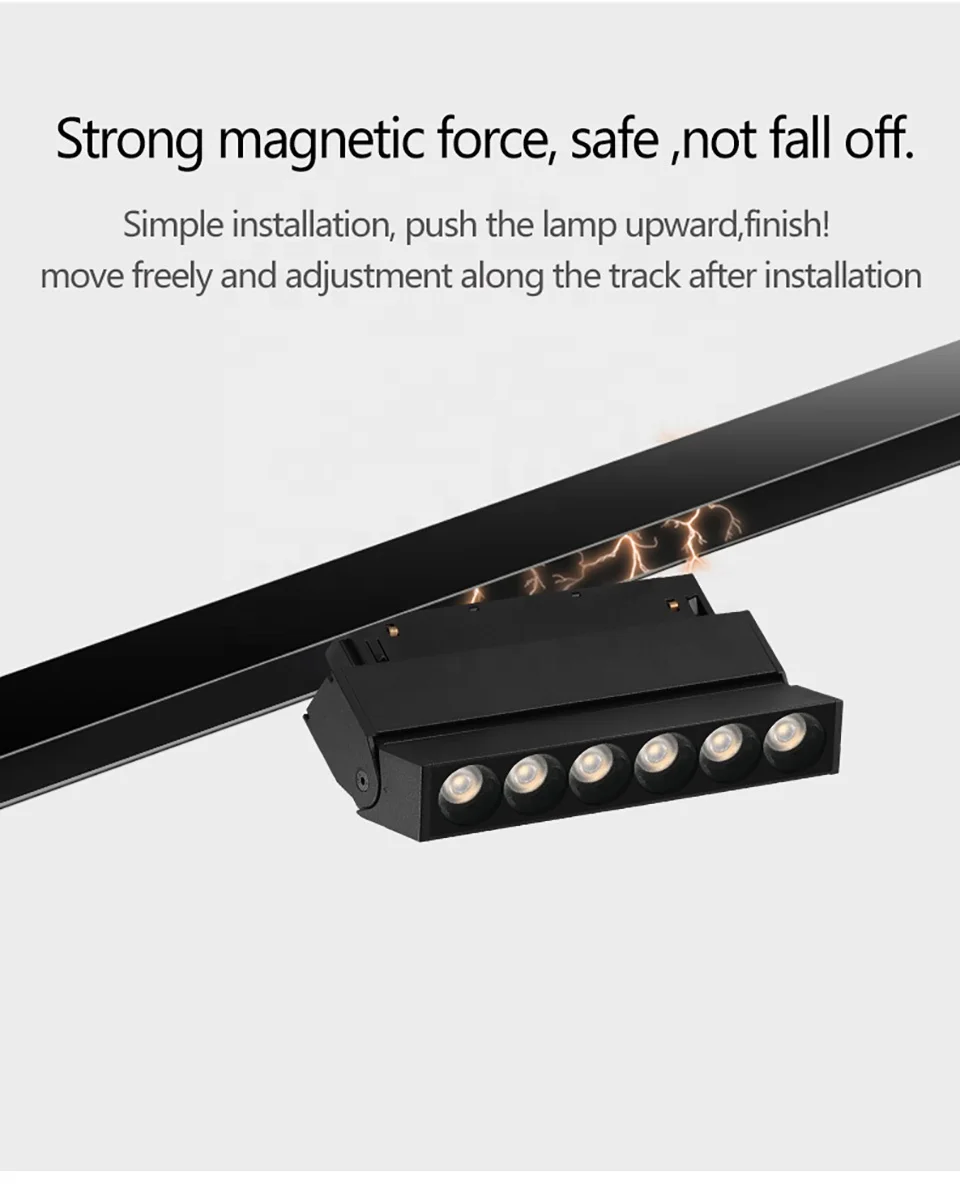 New Design Indoor 48V Aluminium Profiles Magnet Linear Track Lighting System LED Magnetic Ceiling Light For Stretch Ceilings