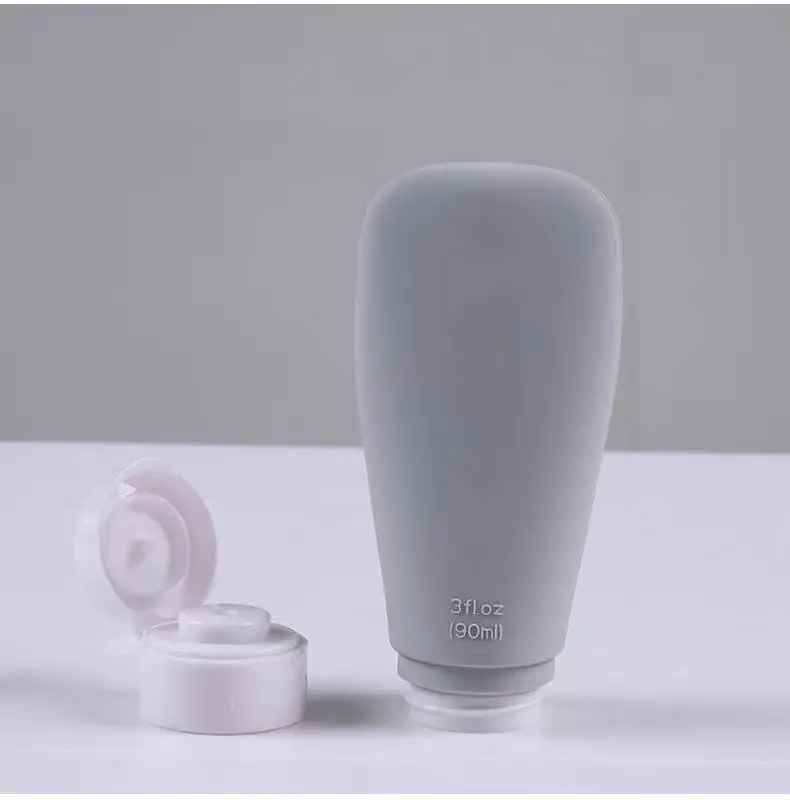 ZhongDing Wholesale Travel Kit Bottles Pvc Bag 38ml 60ml 90ml  Silicone Travel Bottles Set Silicone Travel Bottle With Flip Lip